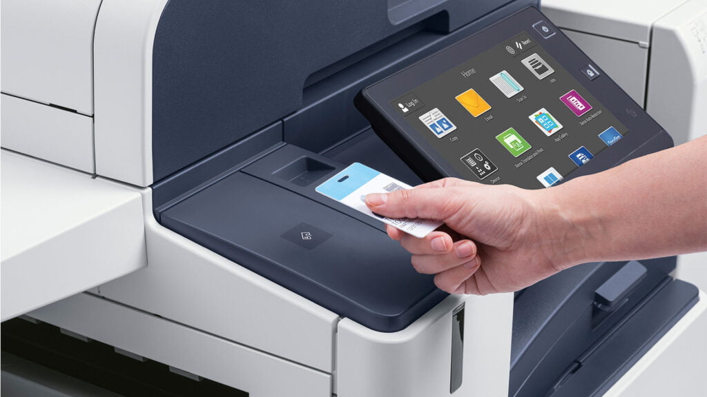 follow me printer in gebruik met een pasje